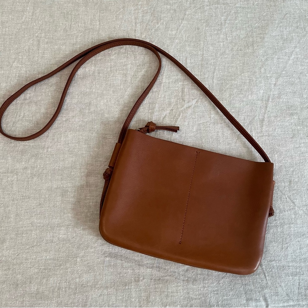 Madewell small brown leather crossbody bag